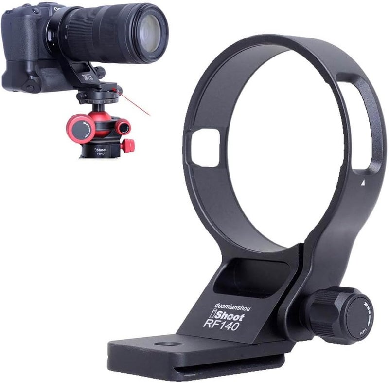 iShoot Metal Tripod Mount Ring Lens Collar Compatible with Canon RF 100-400mm f/5.6-8 is USM, Lens Support Holder Bracket Bottom is Arca-Swiss Fit Quick Release Plate Dovetail Groove - Image 1